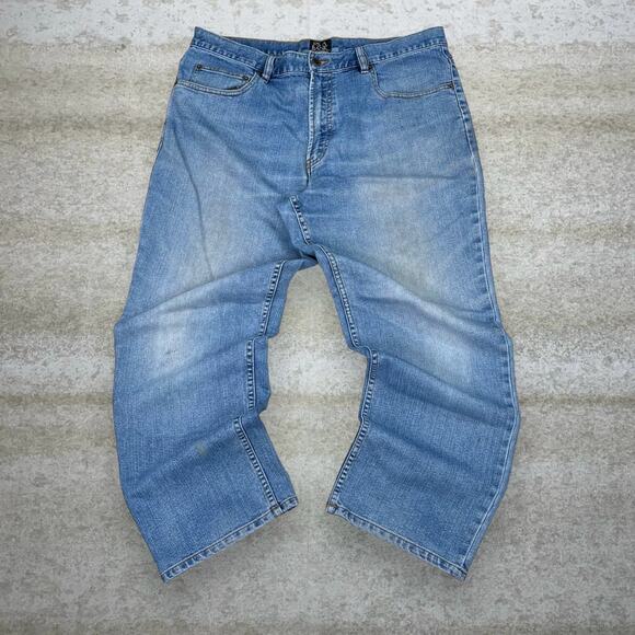 Vintage Jos A Bank Jeans Light Wash Baggy Wide Leg Fit Denim Y2K - Picture 2 of 3